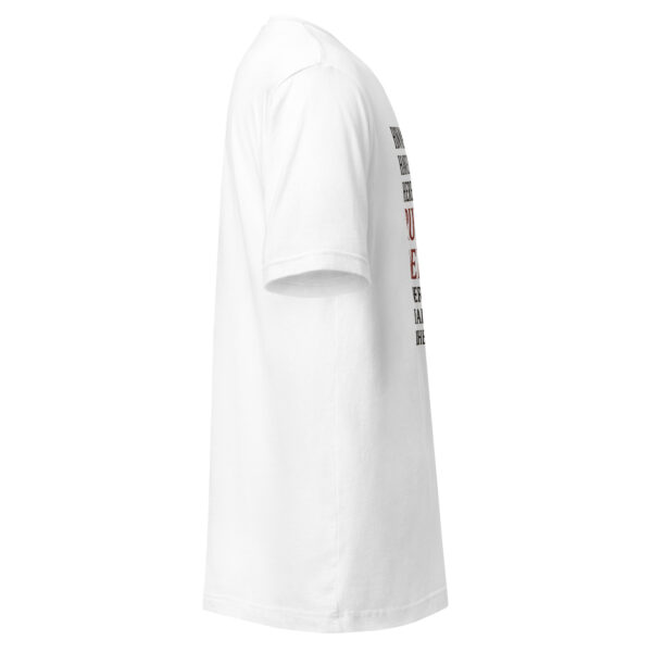 Unisex T-Shirt - "How many times have I been here in the ruin of red poppies, where black shadows break like glass tears in the blue eyes of dawn?" - Image 16